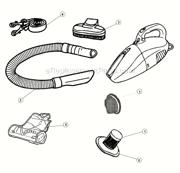 Page A Diagram and Parts List for M08226X  Dirt Devil Hand Vacuum